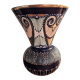 Vase Quimper en faïence - motif perlé émaillé en relief