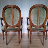 Pair of Louis XVI medallion armchairs