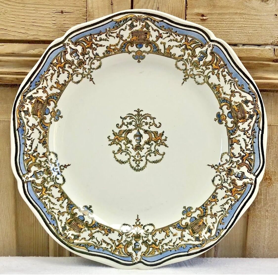 6 flat plates Gien Dionysos the children at the press 1938 1960