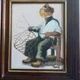 Original Swedish Oil on Canvas “Basket Weaving” Signed & Framed 27 × 33cm