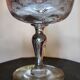 8 engraved glass champagne coupes from Meisenthal, Art Deco