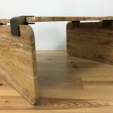 Table basse en travertin jaune, années 70/80