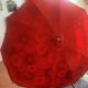 Large floral tilting beach umbrella with cotton fringes, 1960