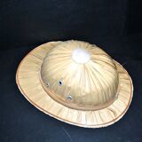 Vintage colonial hat - Vietnam Indochina explorer helmet in woven straw
