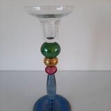 Pair of multicolored glass candlesticks 70-80