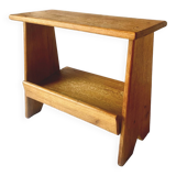Side table and magazine rack in solid oak