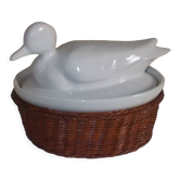 Duck-shaped earthenware terrine