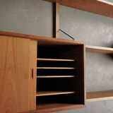 Meuble mural en teck danois du milieu du siècle par Poul Cadovius pour Cado