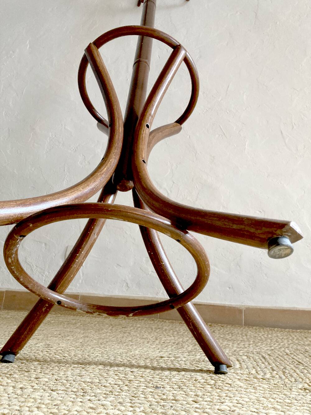 Bentwood parrot coat rack