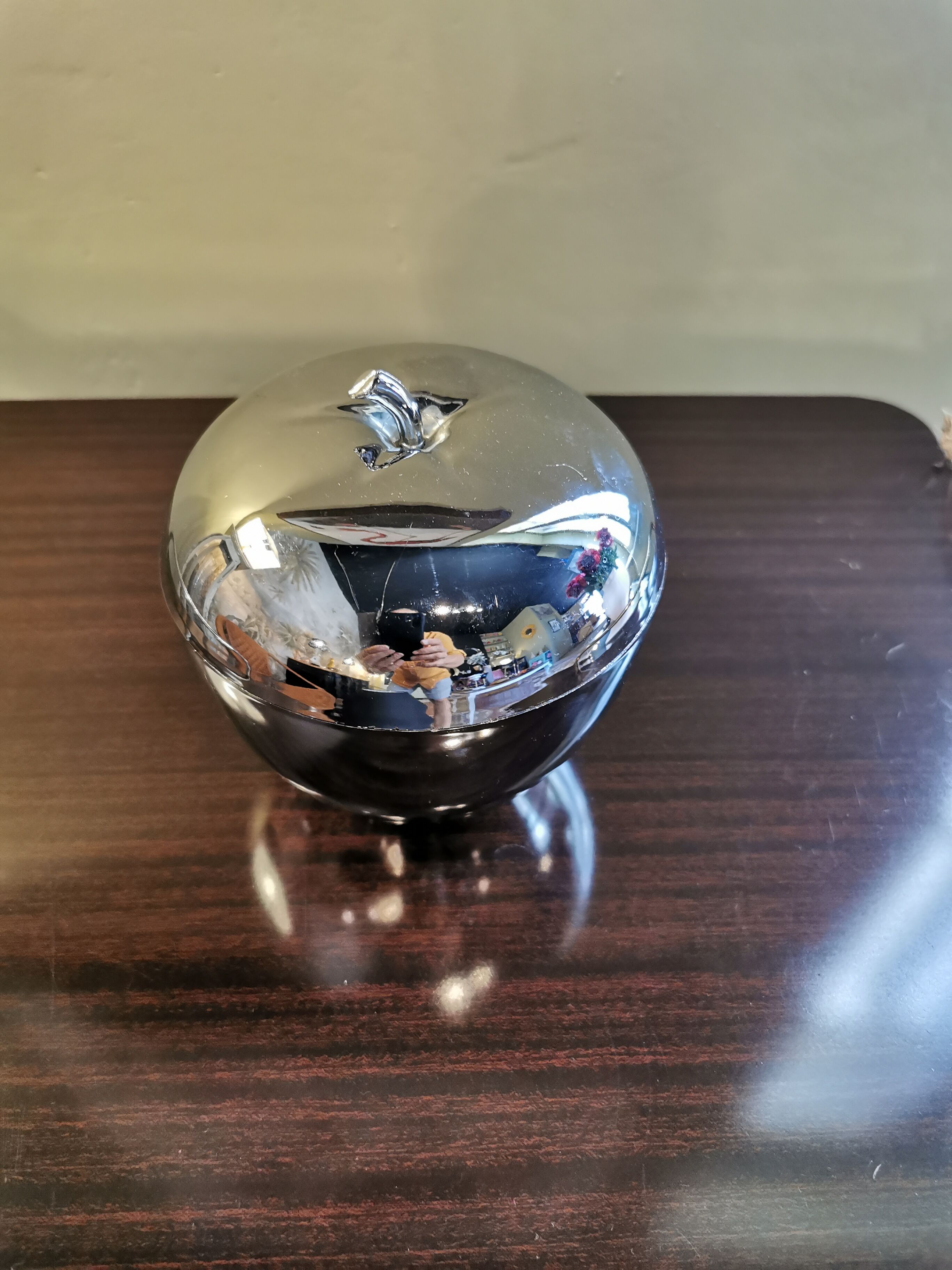 Vintage chrome apple ice bucket