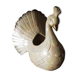 Planter iridescent peacock ceramic