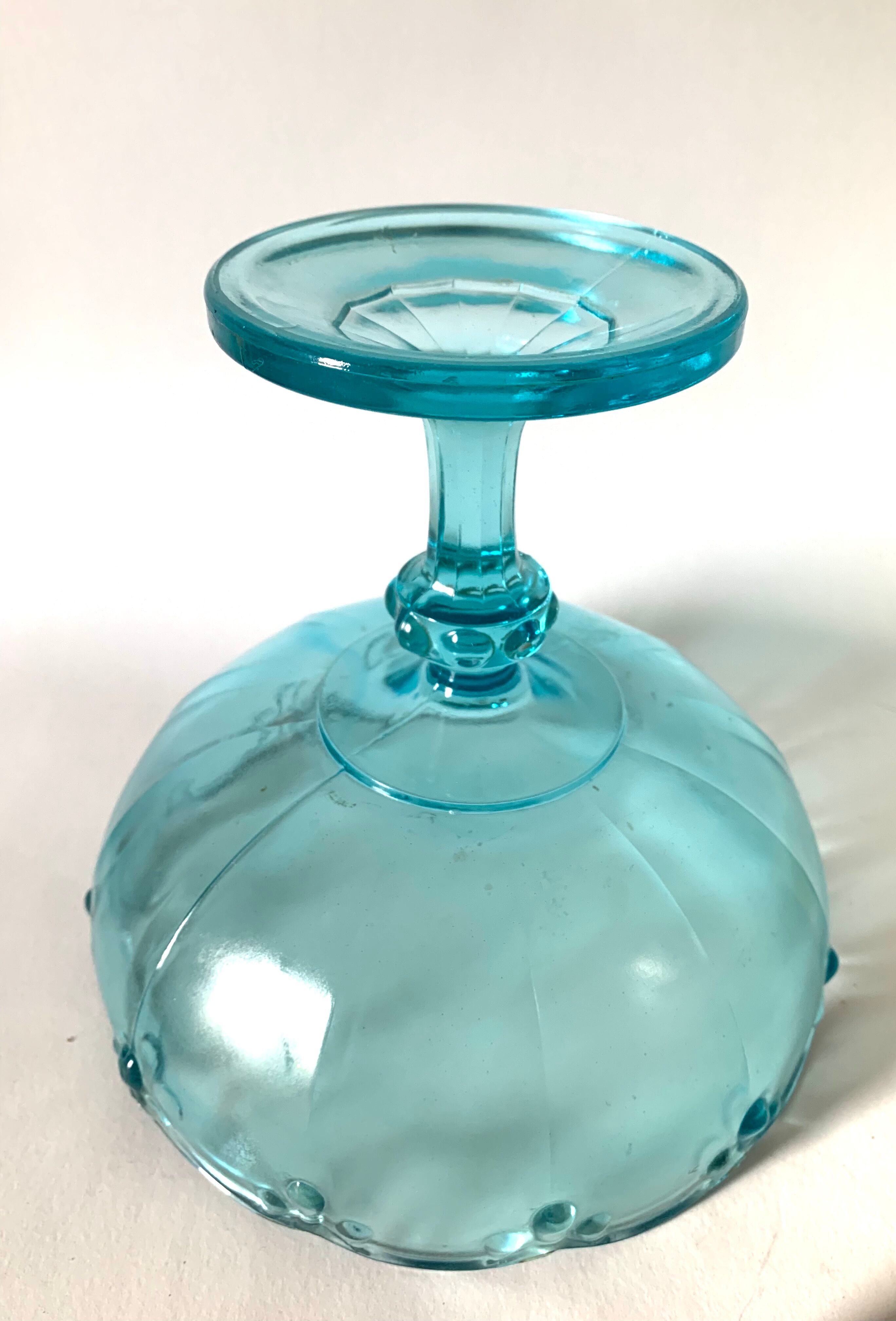 Large blue glass cup