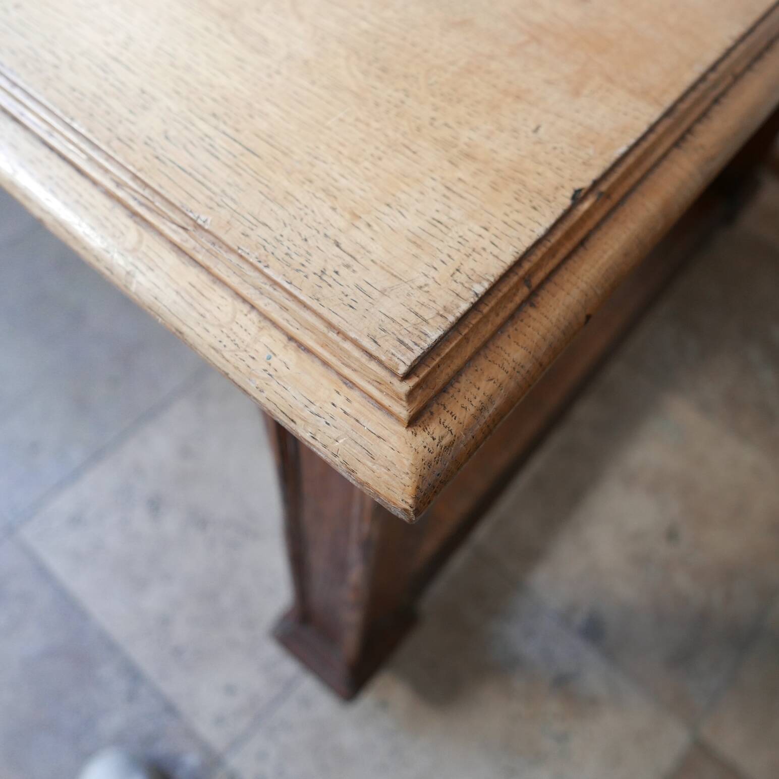 Antique English Oak Refectory Table or Kitchen Island