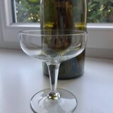 Set of 6 mismatched crystal champagne glasses 30s-40s