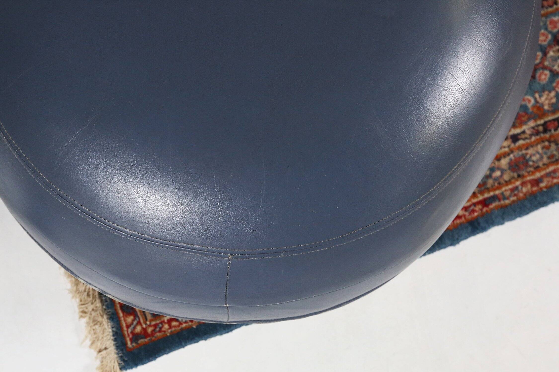 Leather Pouf by Lowie Vermeersch for Durlet, Belgium 1999