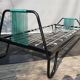 Metal bed  scoubidous green metal