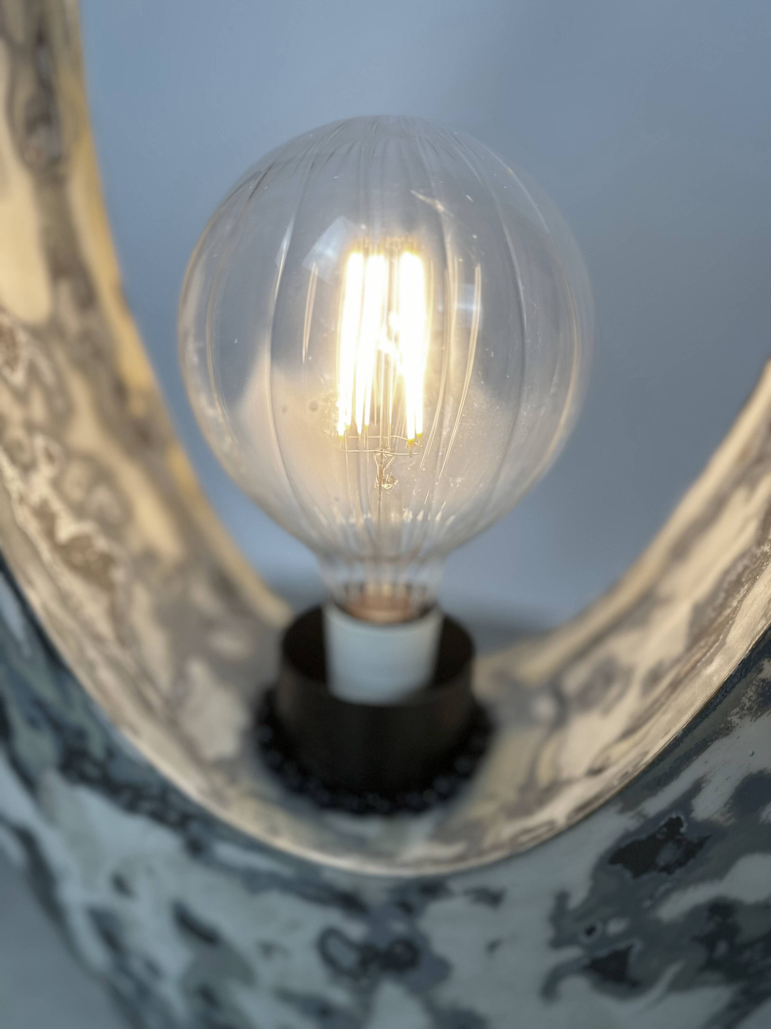 Tall sculptural fiberglass lamp, France, 1970s