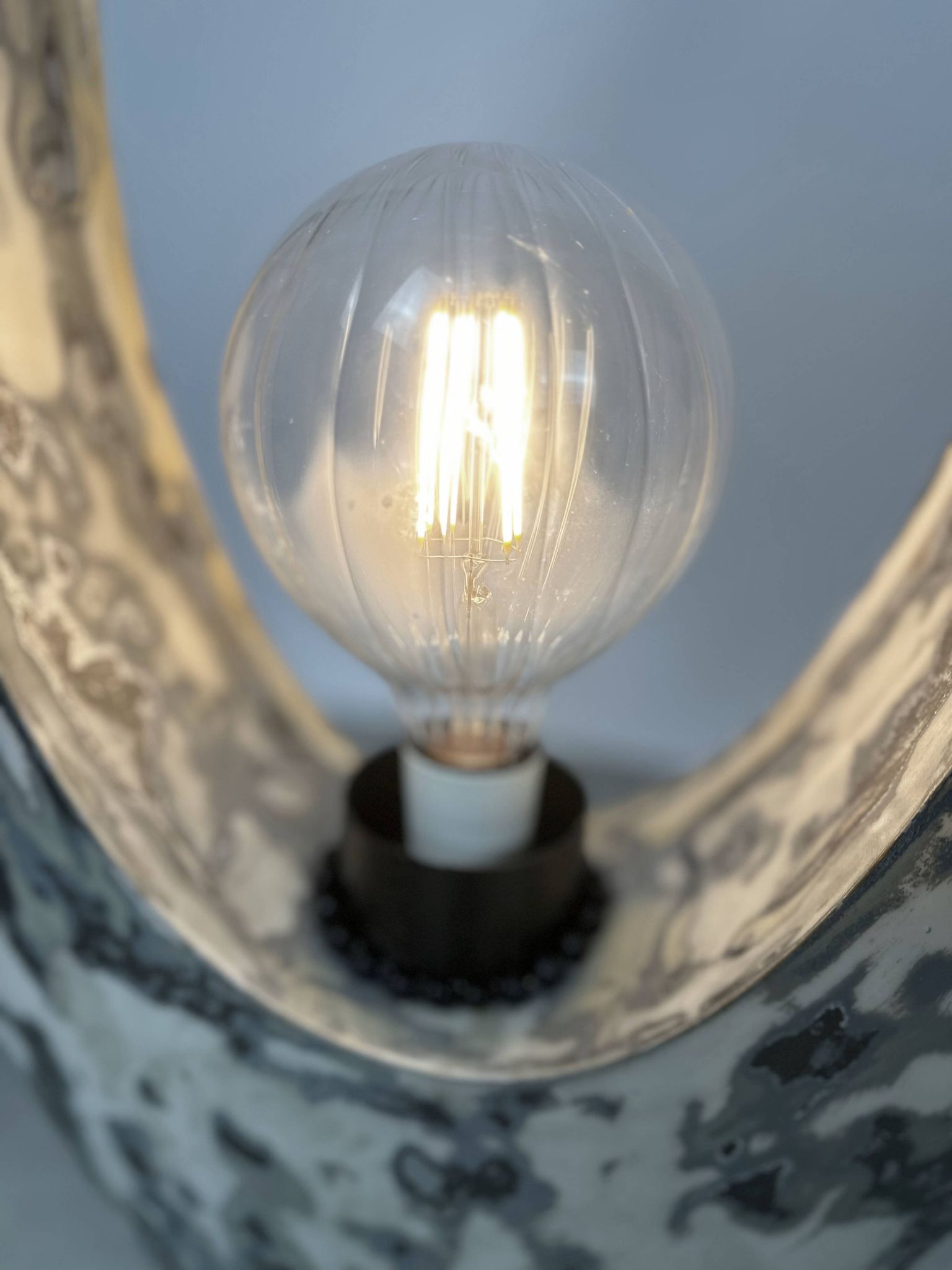 Tall sculptural fiberglass lamp, France, 1970s