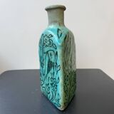 Set of 2 Turquoise Triangular Vases #1 and #2