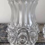 Pair of vintage gold and chiseled glass wall lights