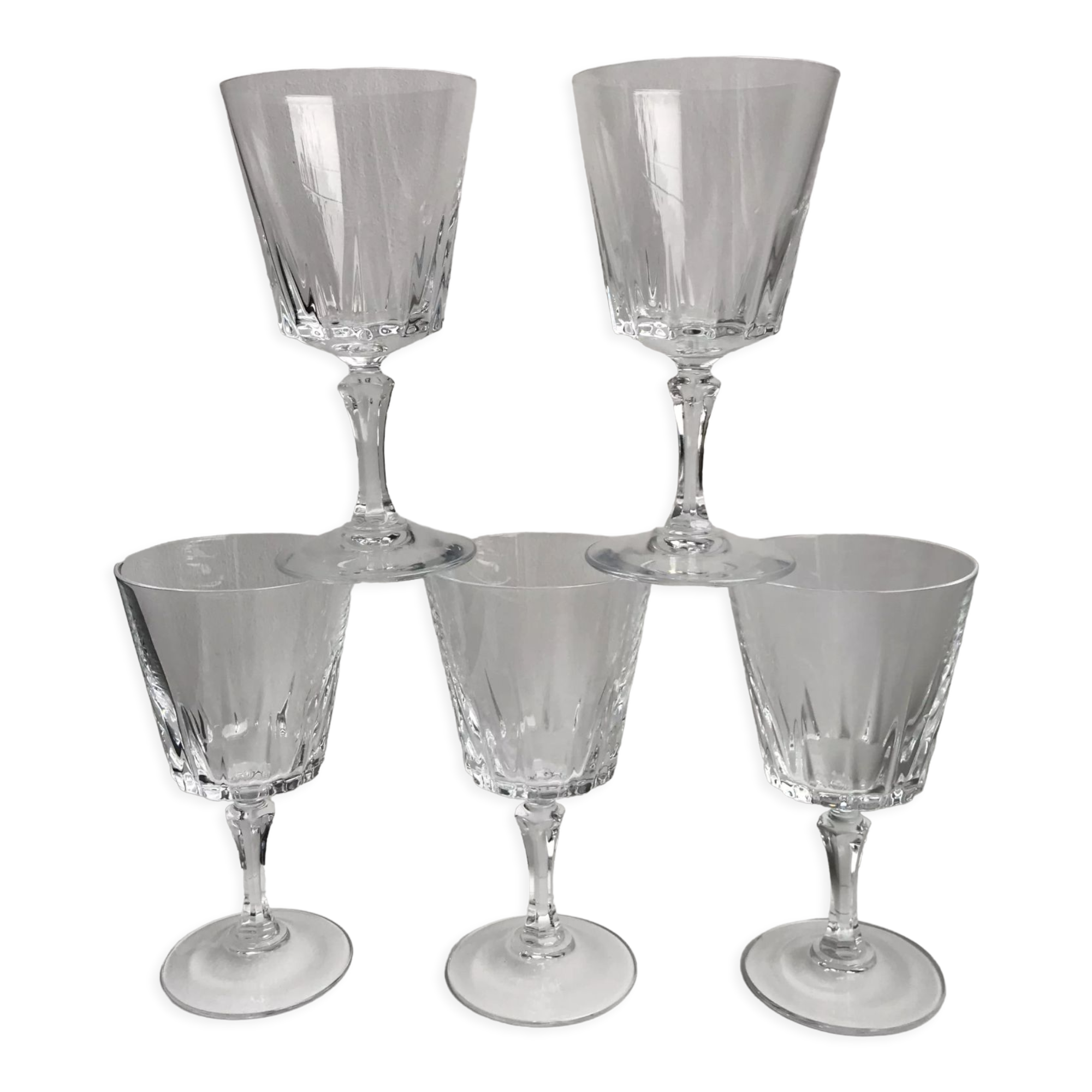 Set of 5 crystal wine glasses 50-60s