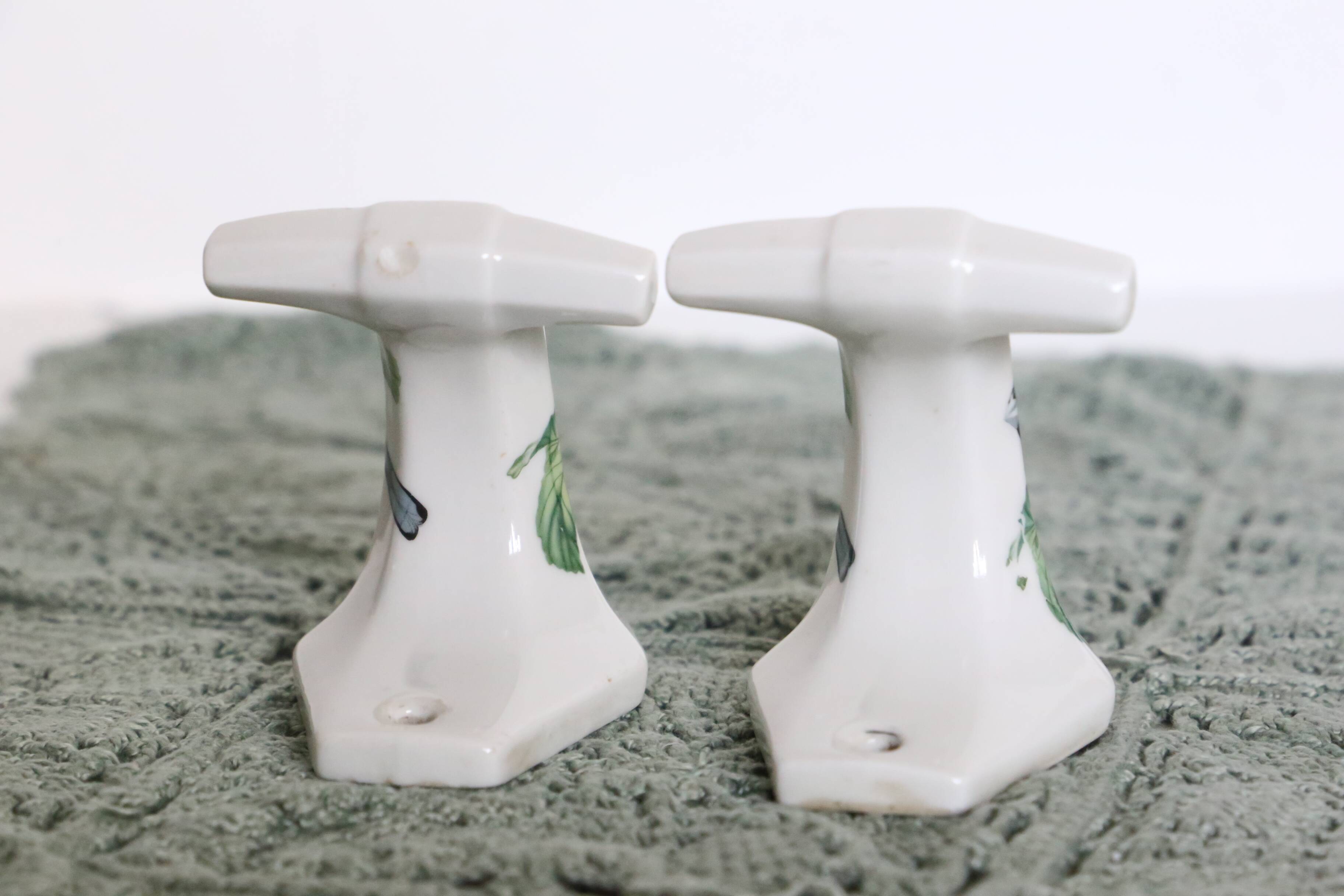 Pair of Paris porcelain coat hooks
