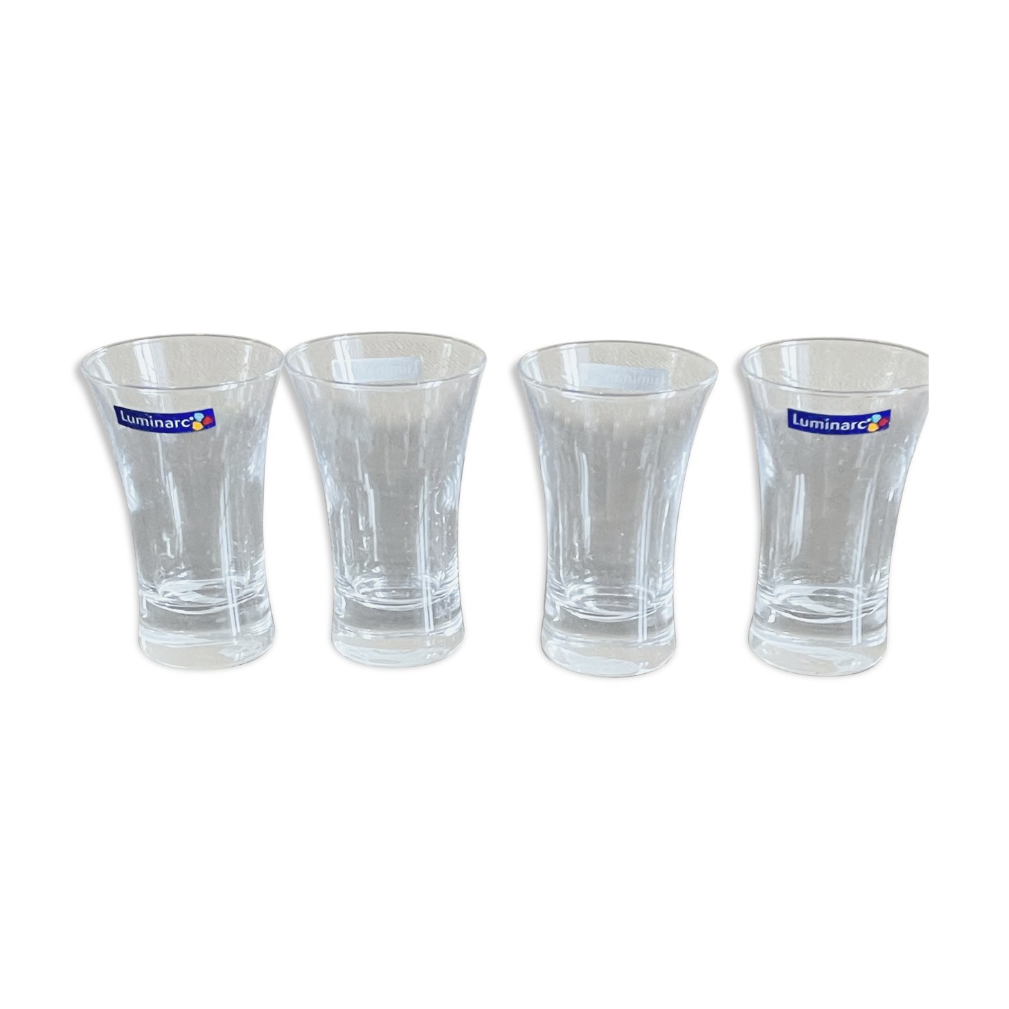 4 vintage luminarc shoot glasses