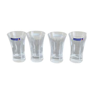 4 vintage luminarc shoot glasses