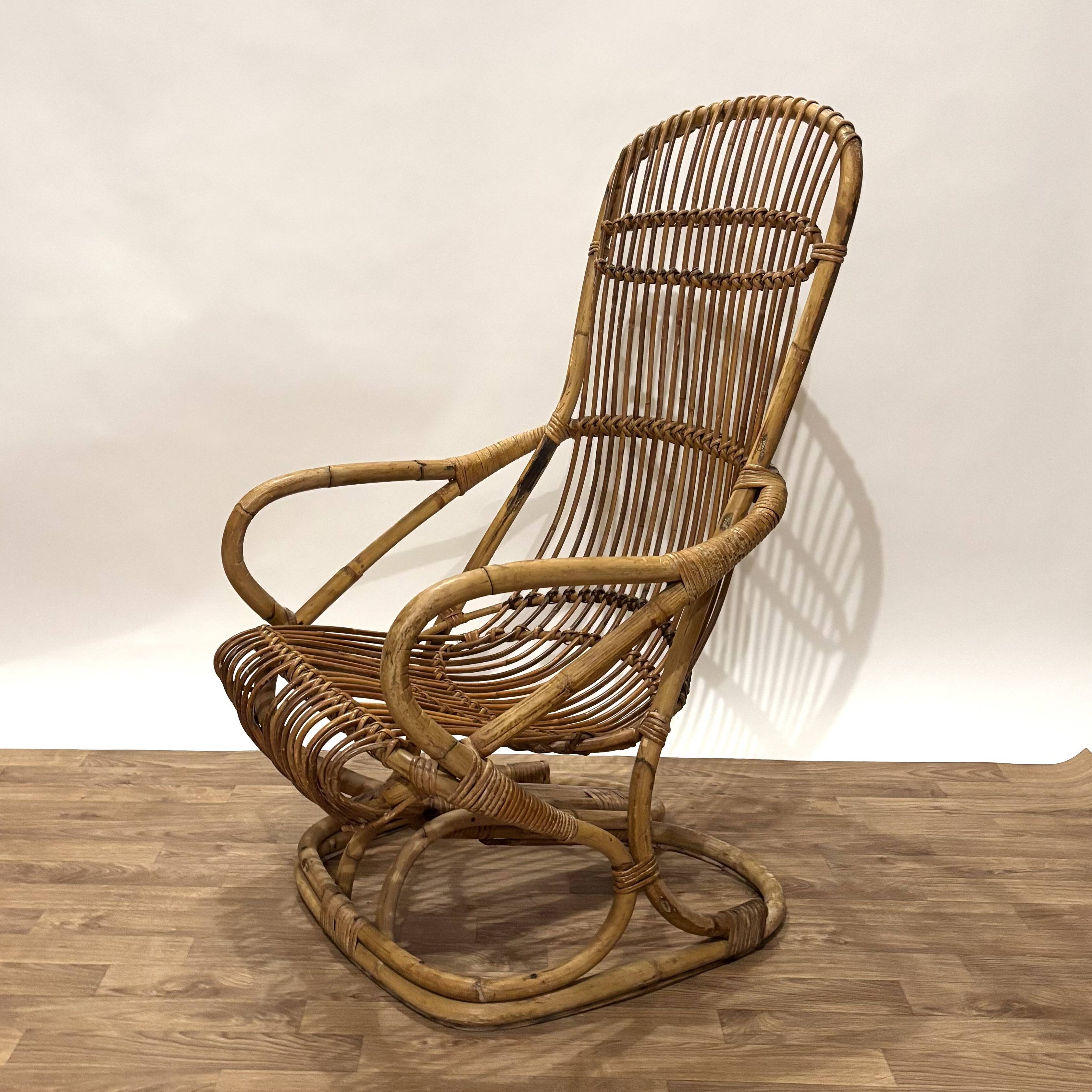 1960s rattan armchair