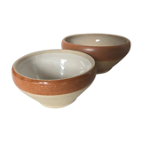 Pair of bowls enamelled sandstone