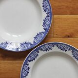 2 hollow plates in iron earth model "Capri" Digoin Sarreguemines art deco