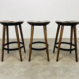 3 brutalist bar stools in Scandinavian style from the 60s