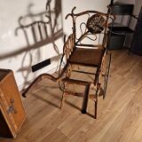 Drag chair curved wood and wicker XIXth