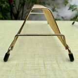 Pair of vintage record holders in gilded brass - for 80 vinyls