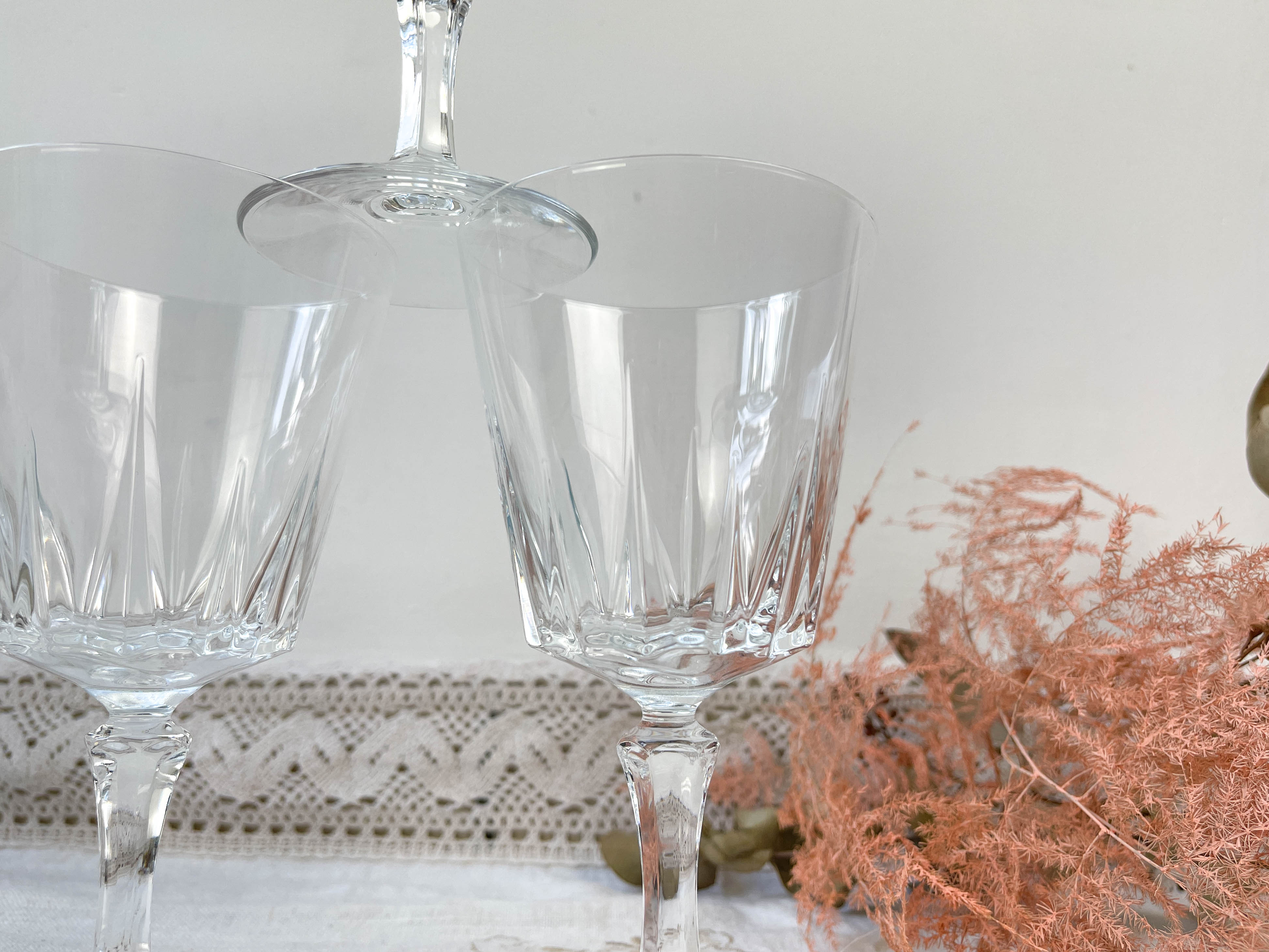 6 Cristal D'Arques water glasses model "VERSAILLES"