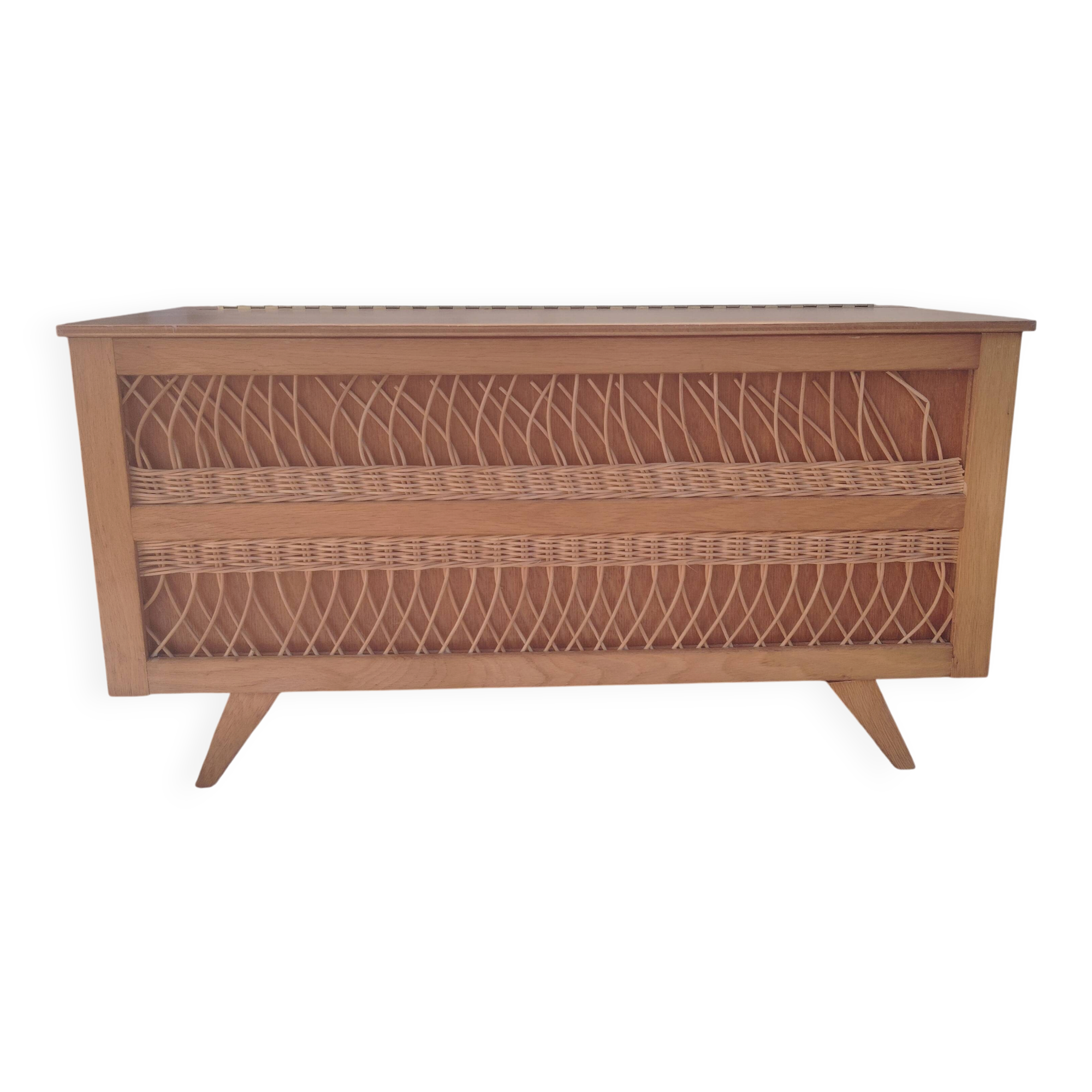 Vintage wicker toy chest