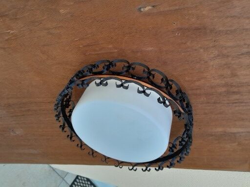 Vintage wrought iron ceiling lamp year 50 60 chandelier