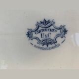 Large earthenware serving dish, cartridge model, sarreguemines, U & C, made in France, earthenware