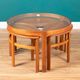 Retro Teak 1960s Nathan Trinity Nest Of Tables Teak & Glass Four Tables
