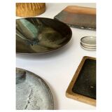 Large enamelled ceramic dish/tray signed P&M Walter 1970