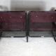 Black honeycomb steel sofa, burgundy fabrics, Italy, circa 1970