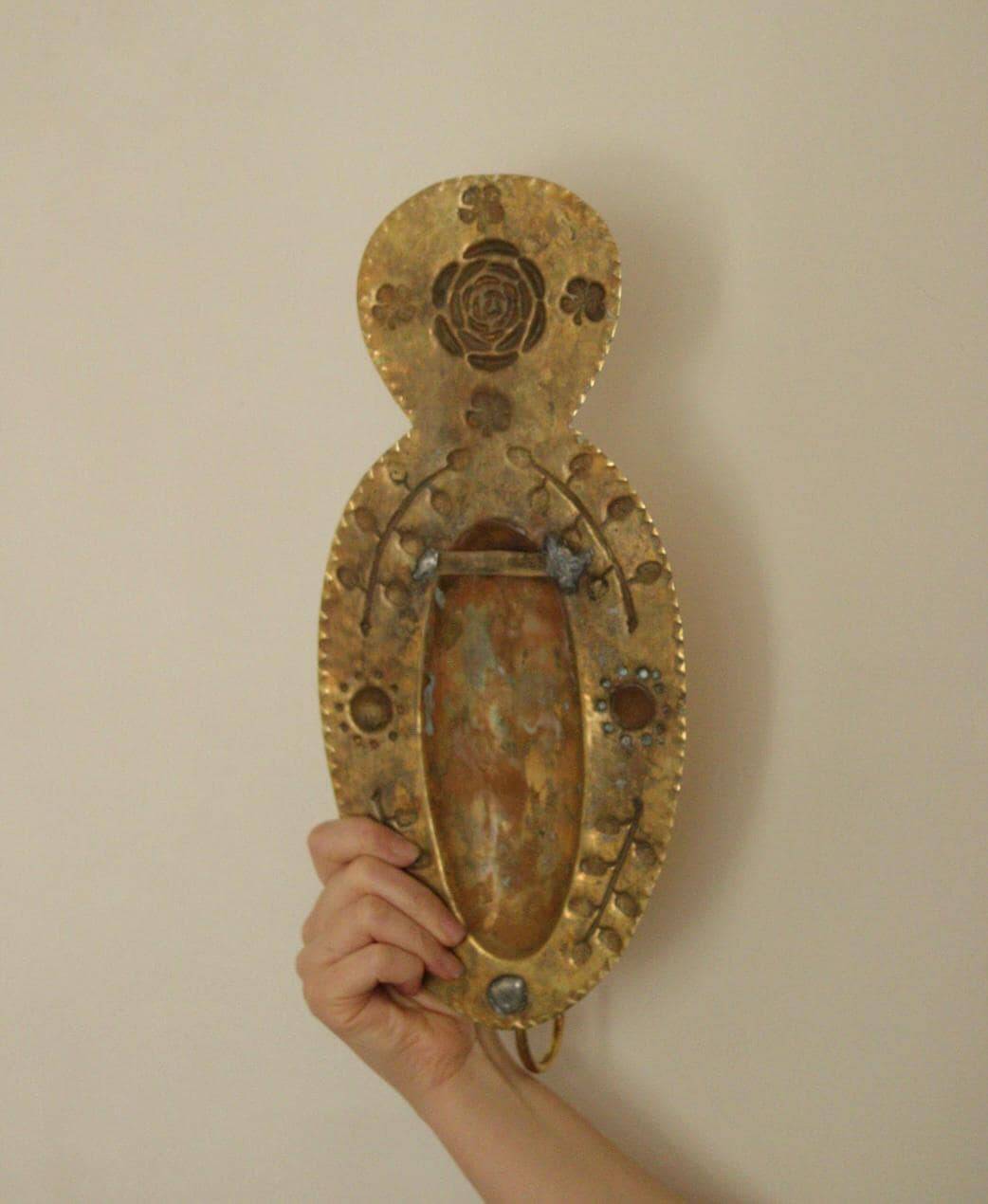 Pair of large mid-century Swedish brass sconces
