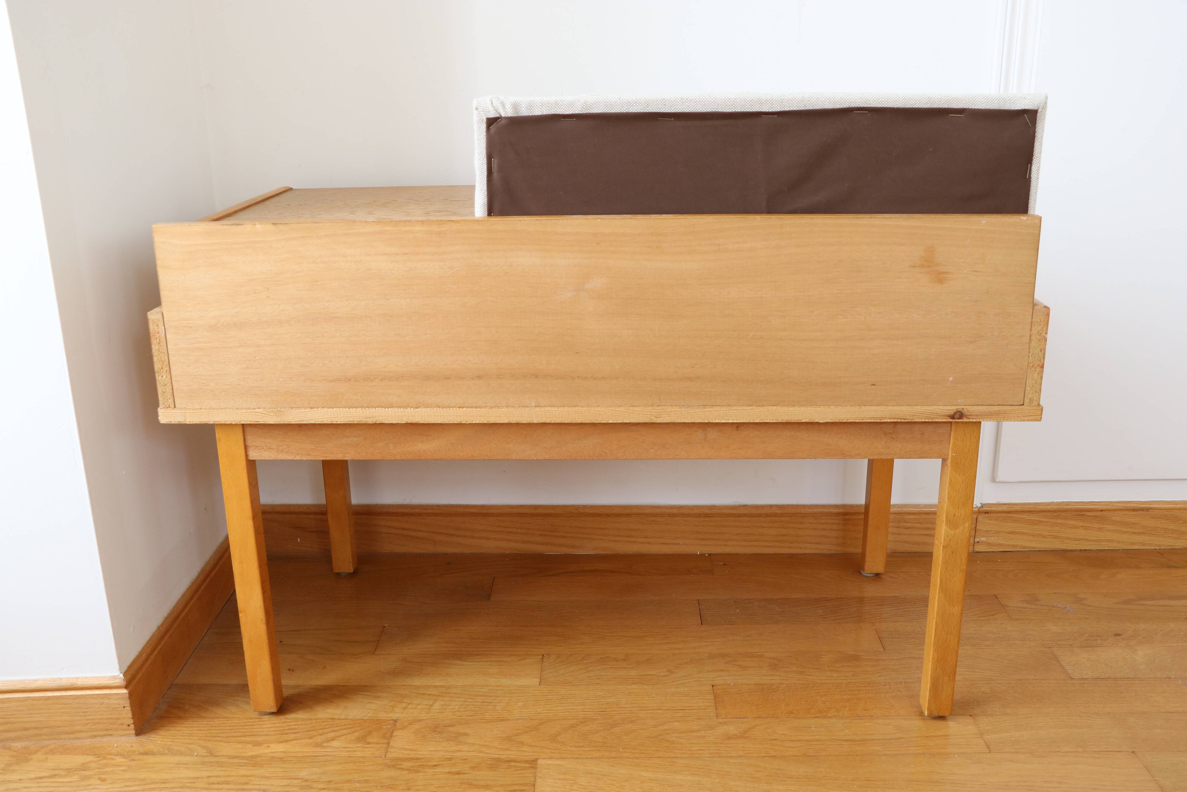Entry bench, modular Scandinavian telephone bench, teak, 1960.