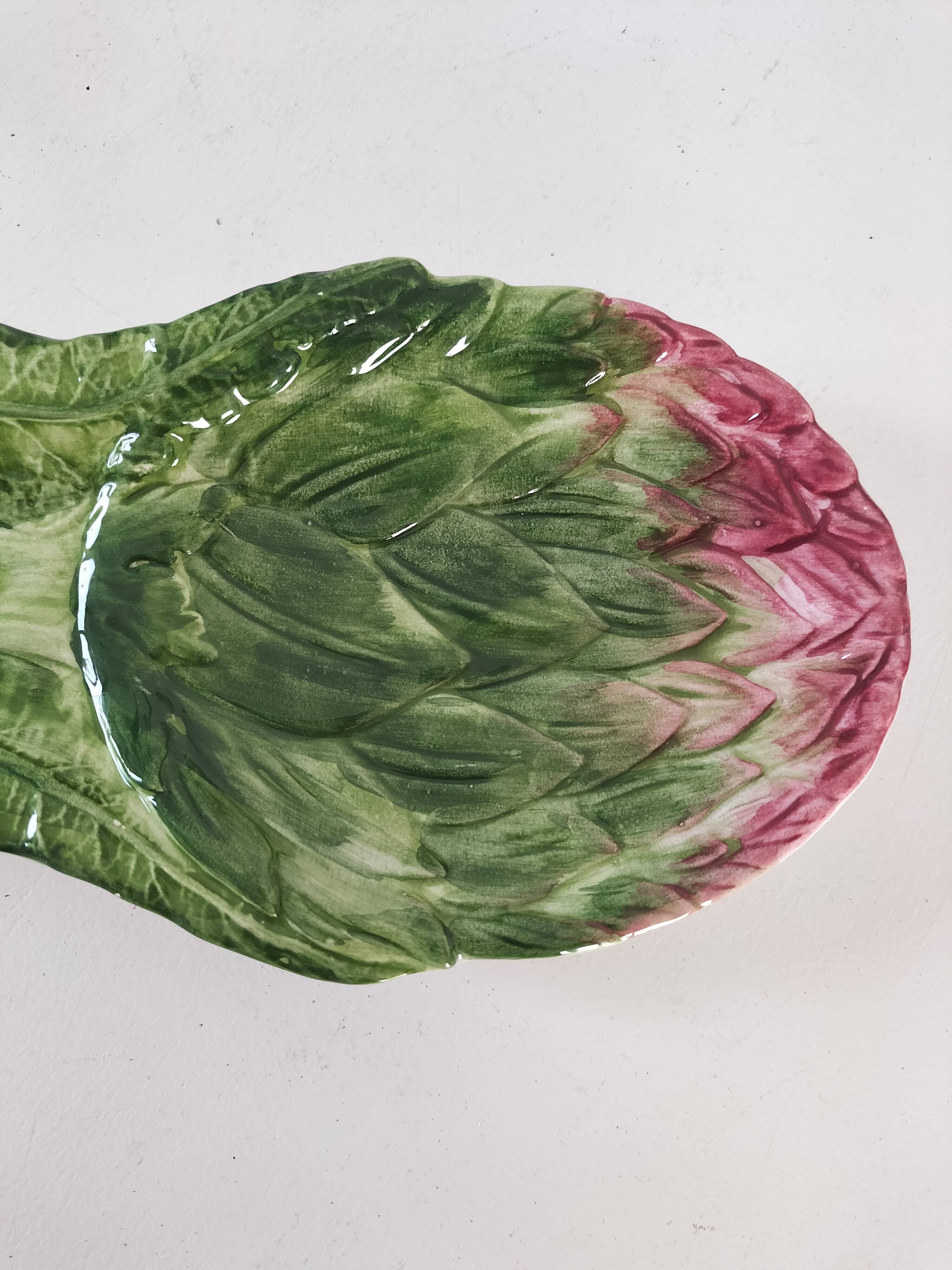 Vintage Italian slipware bowl – artichoke in bloom