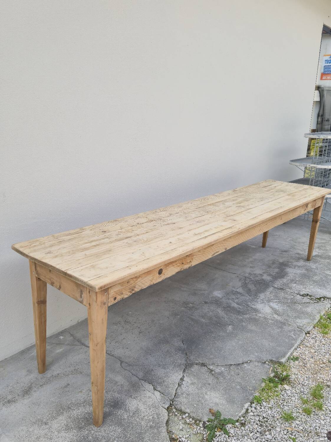 Rustic farmhouse table in fir, 1900