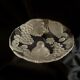 Fruit bowl, made of glass, with frosted decoration and base, luminous.