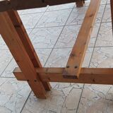 Vintage solid pine table and benches