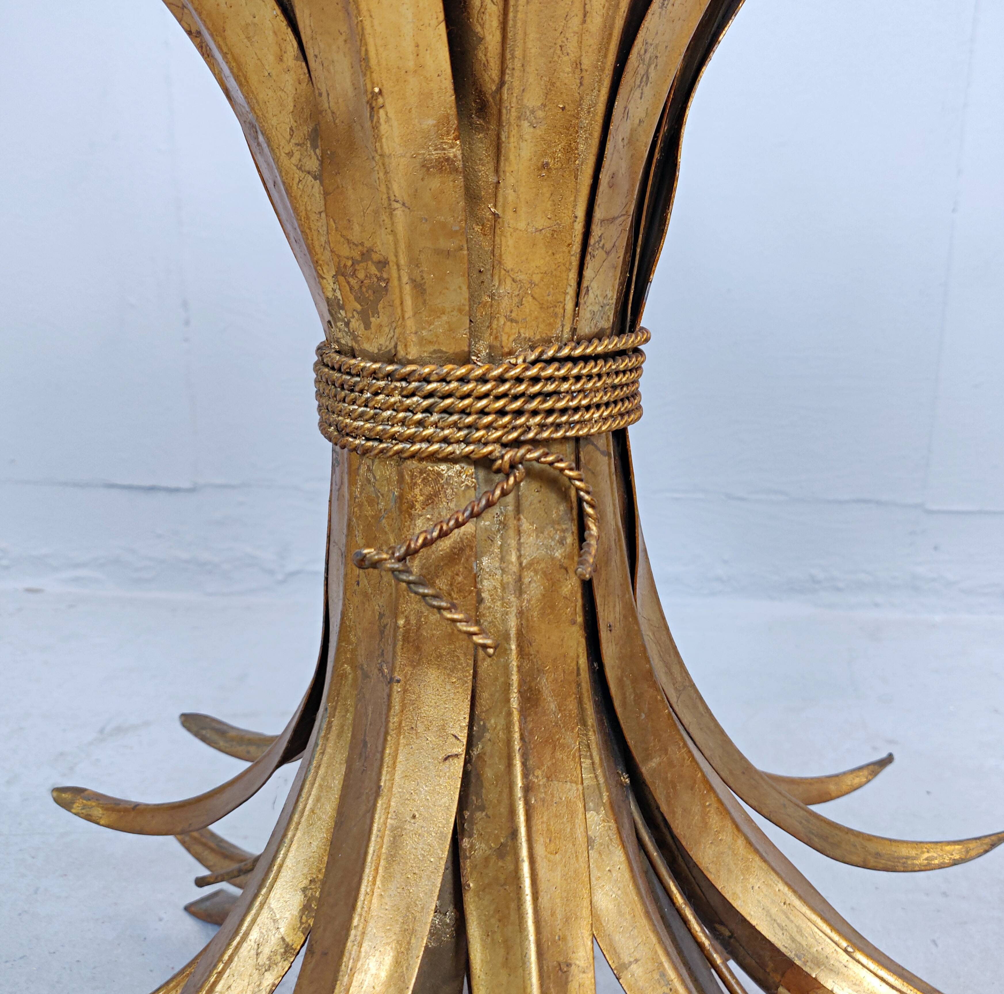 Gilt metal coffee table style Coco Chanel France 1960s