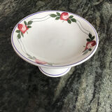 Earthenware compote bowl with stylized rose motif