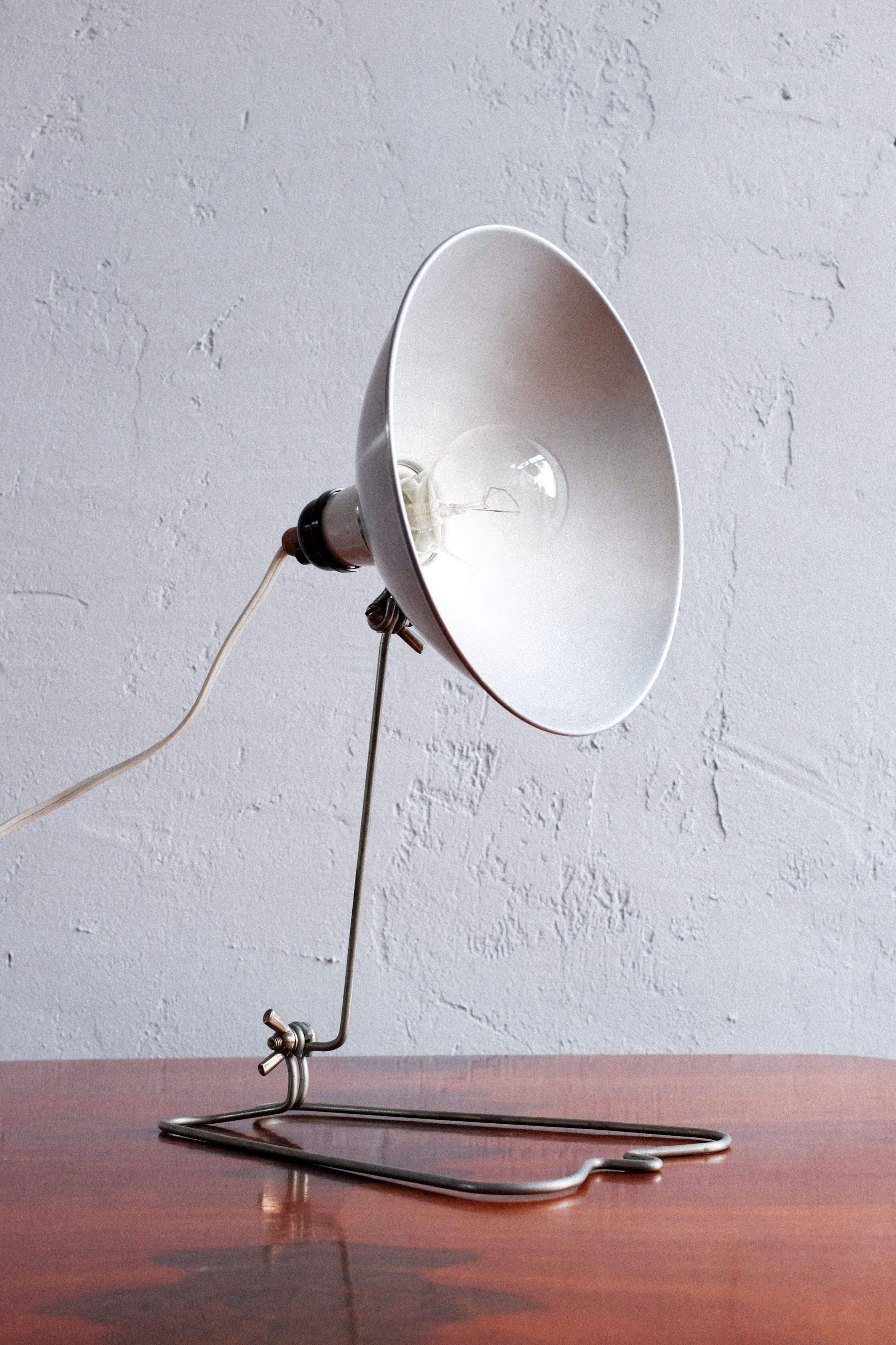 Industrial czechoslovak metal table lamp, 1960s